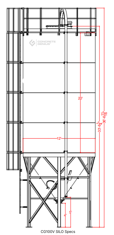 Concrete Genius Vertical Silo CG100V Model